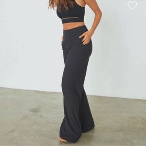 LUNYA Cool High Rise Cotton-Blend Jersey Trouser Pant Gray size M